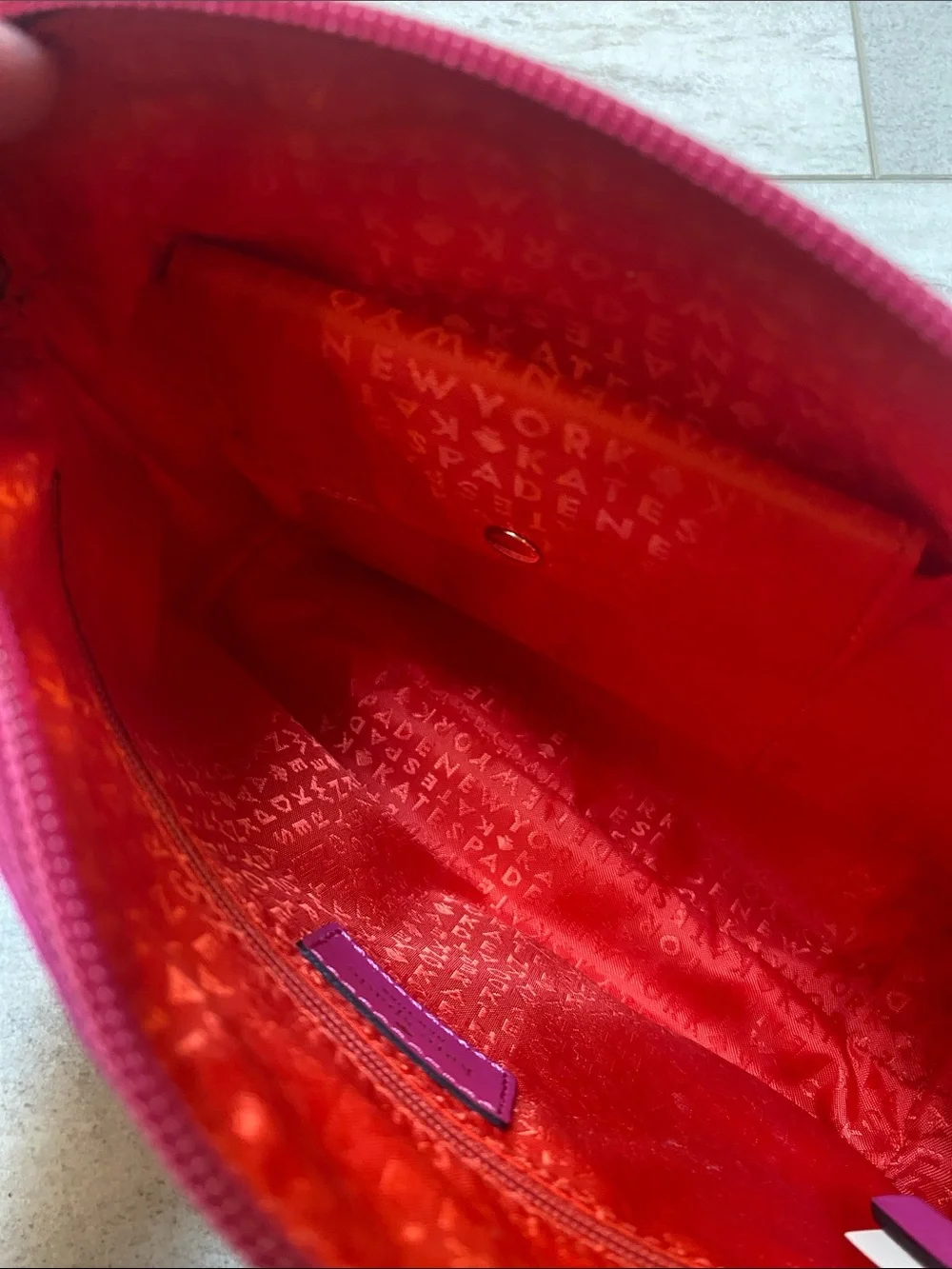 kate spade Baubles Jewelry and Cosmetic Pouch in Hot Pink